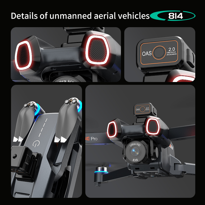 814 drone profissional 4K HD C - đánh giá và giá Drone Gimbal 2 Axis